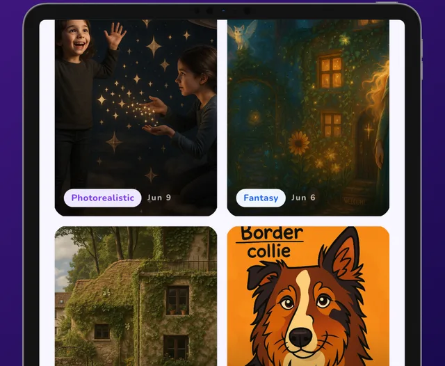 Pencil2Reality Gallery screen on iPad